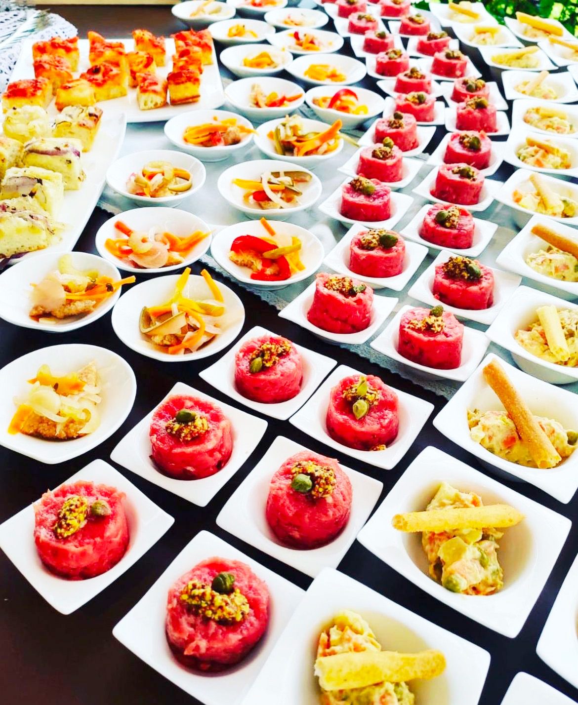 Il buffet di finger food per un evento